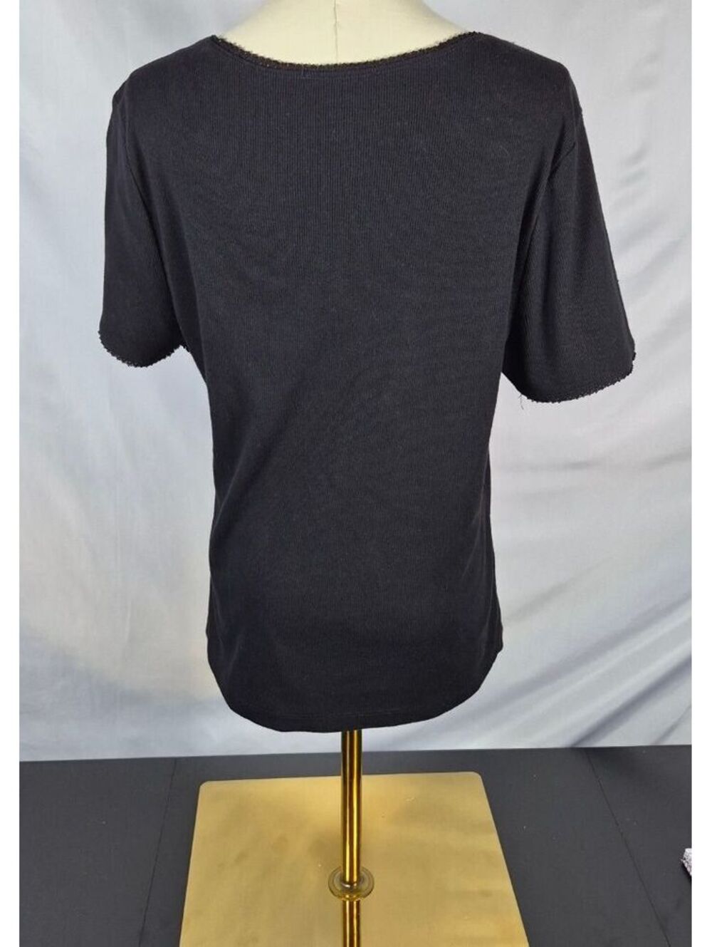 Forever 21 Plus 2X Black Ribbed Scoop Neck Tie Front Top - Picture 3 of 6